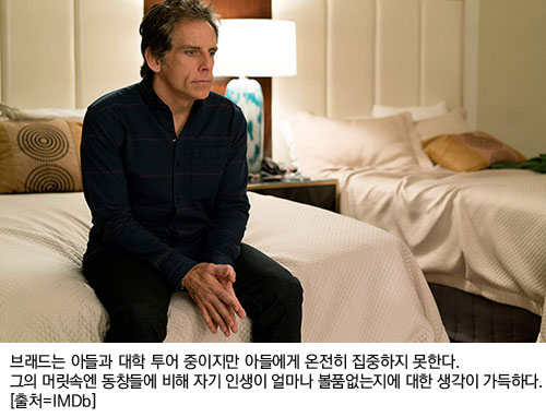 브래드는 아들과 대학 투어 중이지만 아들에게 온전히 집중하지 못한다. 그의 머릿속엔 동창들에 비해 자기 인생이 얼마나 볼품없는지에 대한 생각이 가득하다. [출처=IMDb]