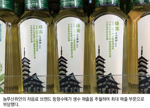 농푸산취안의 차음료 브랜드 둥팡수예가 생수 매출을 추월하며 최대 매출 부문으로 부상했다.