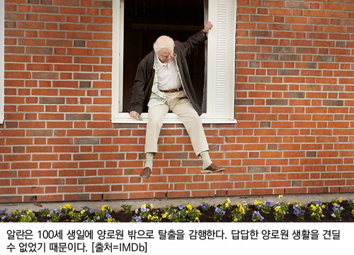 알란은 100세 생일에 양로원 밖으로 탈출을 감행한다. 답답한 양로원 생활을 견딜 수 없었기 때문이다. [출처=IMDb]