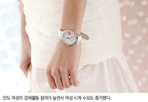 인도 여성의 경제활동 참여가 늘면서 여성 시계 수요도 증가했다