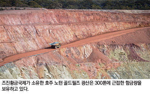 진황금국제가 소유한 호주 노턴 골드필즈 광산은 300톤에 근접한 함금량을 보유하고 있다.